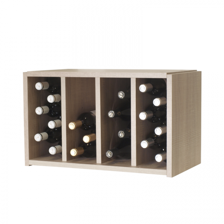 CONFIGURABLE BOTTLE RACK FOR 24 BOTTLES AND 4 COMPARTMENTS