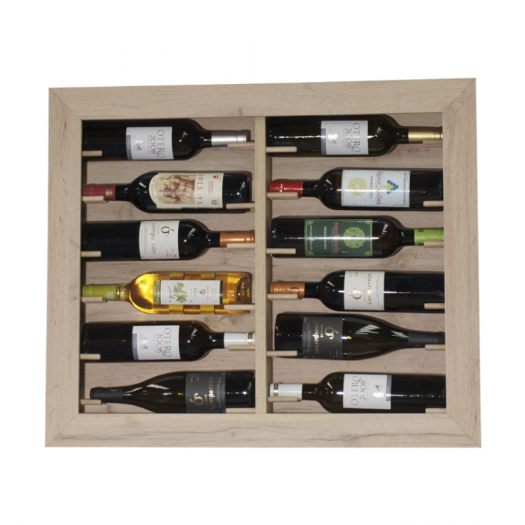 WALL WINE RACK WITH FRAME FOR 12 BOTTLES