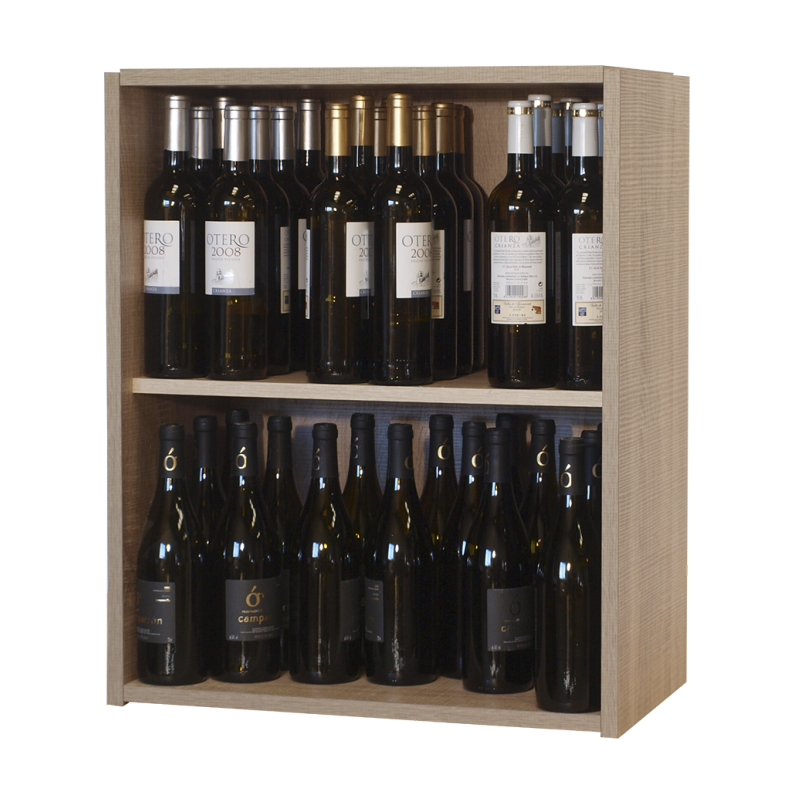CONFIGURABLE BOTTLE RACK FOR 64 BOTTLES WITH 2 COMPARTMENTS