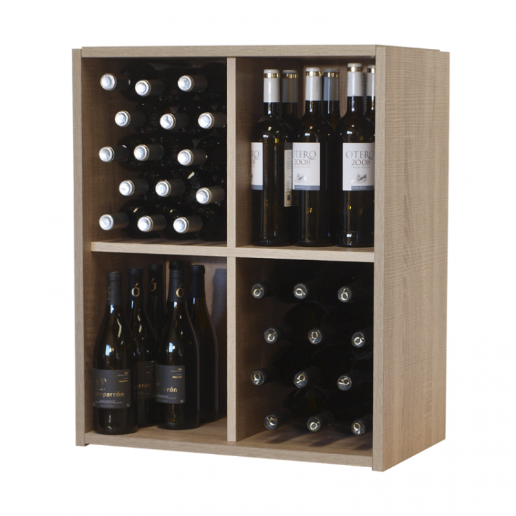 CONFIGURABLE BOTTLE RACK FOR 60 BOTTLES WITH 4 COMPARTMENTS