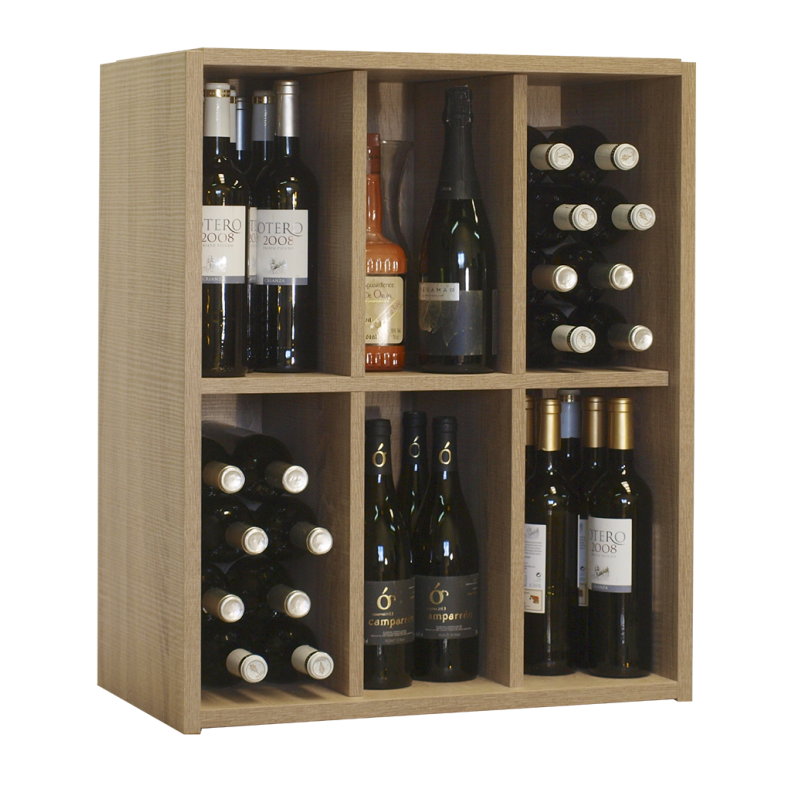 CONFIGURABLE BOTTLE RACK FOR 48 BOTTLES WITH 6 COMPARTMENTS